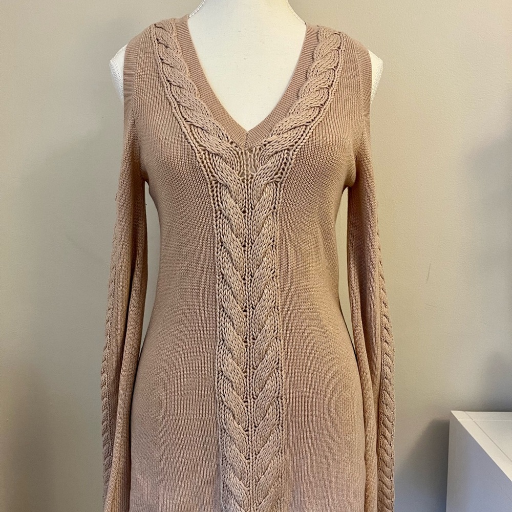 Rose Gold Cold Shoulder Sweater